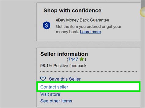 how do you contact a seller on ebay